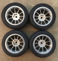 Picture of Tamiya Racing 42214-39244 M-Class 11 Spoke Chrome Wheels and Slick Tires 4pc Set